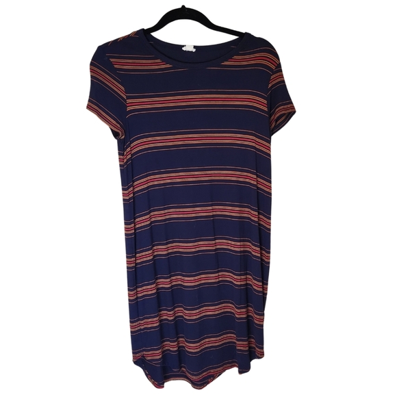 Garage Striped T-Shirt Mini Dress Sz S Navy - Picture 2 of 4